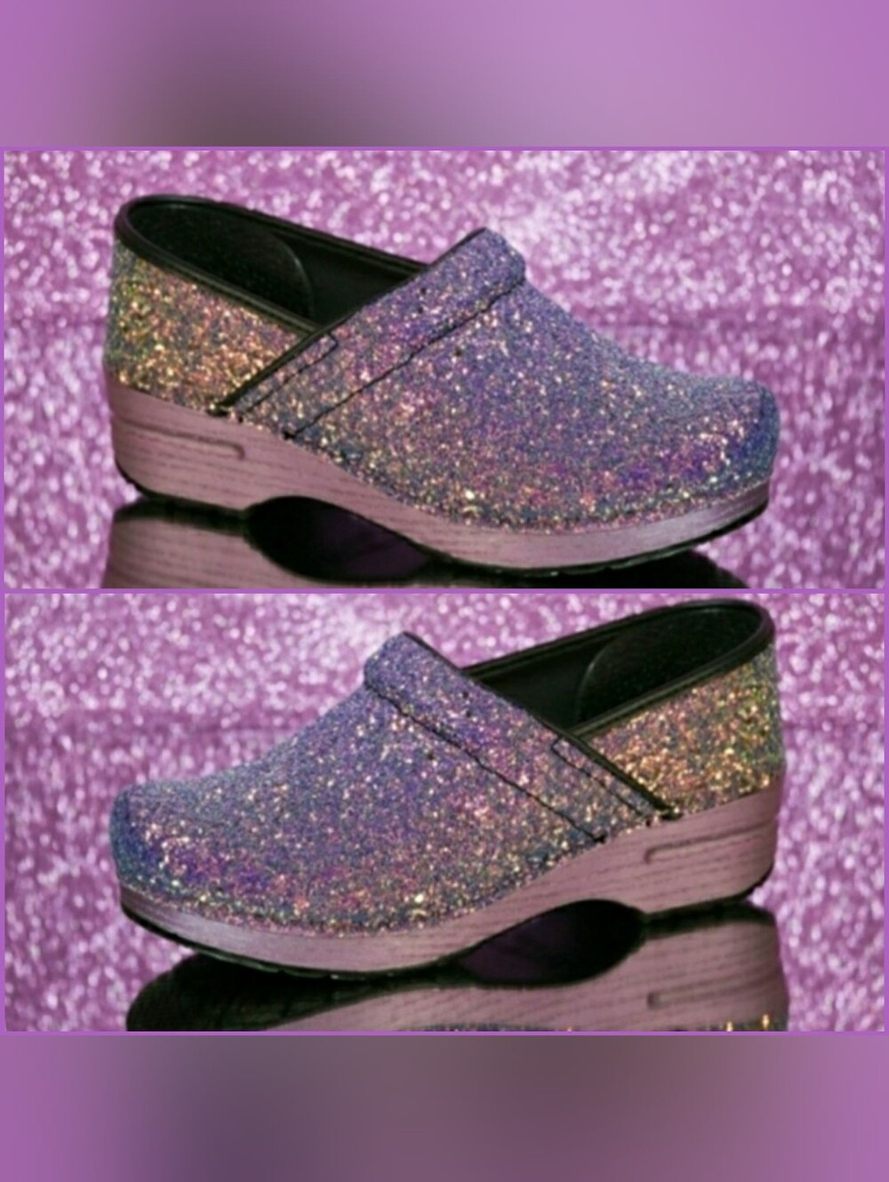 Lilac Dansko Pro Glitter Clog Sparkle Fairycore Festive Boho Cottage Prairie 🌿 - Picture 7 of 12